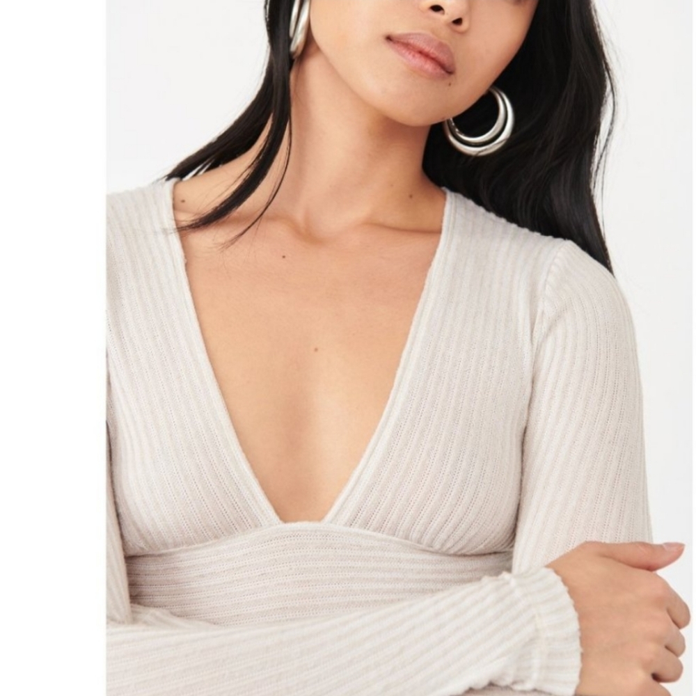 NWT Free People Lindsey Layering Top / Ivory Combo